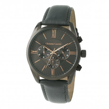 Ceas Cronograf Textus Leather Grey Christian Lacroix si Batista Matase by Borealy [0]