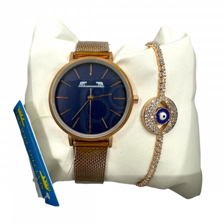 Set Ceas Pink Gold Matteo Ferari & Bratara Golden Eye [0]