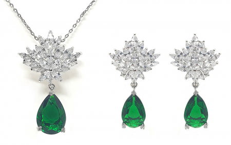 Set Cercei si Colier Borealy Glamorous Diva Smarald [0]