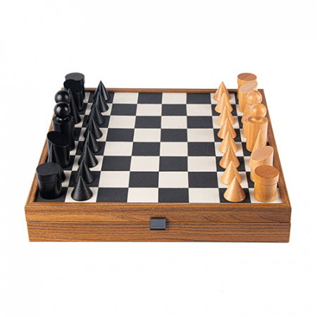 Cadouri pentru Directori - SET SAH MANOPOULOS STIL BAUHAUS ALB NEGRU