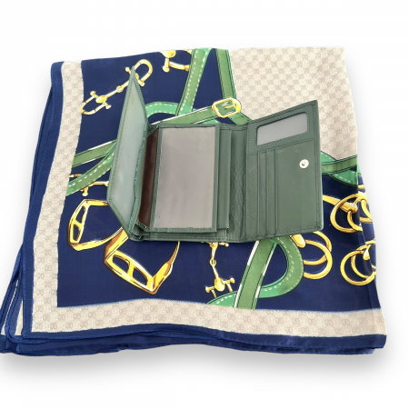 Set Portofel Green piele naturala si Esarfa Matase [3]