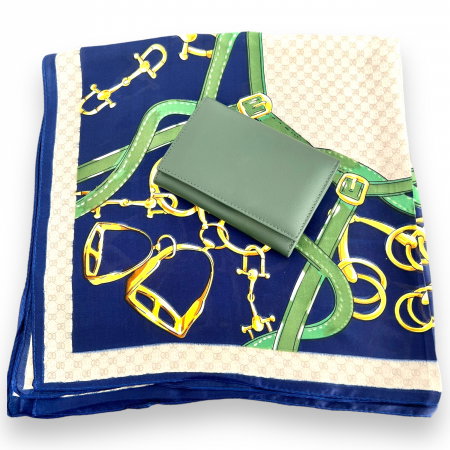 Set Portofel Green piele naturala si Esarfa Matase [1]