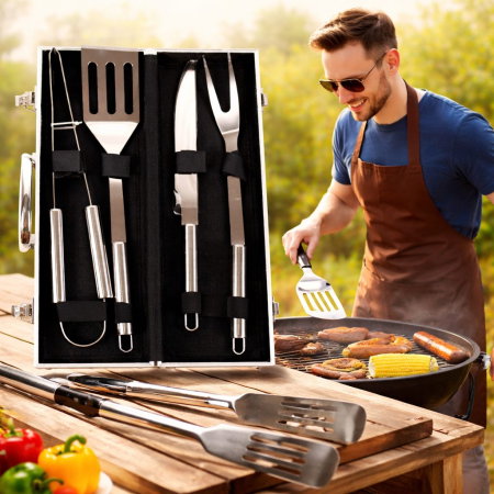Reduceri - Set Professional BBQ 4 ustensile gratar
