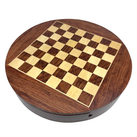 Set Șah Rotund din Lemn Masiv – Design Elegant cu Sertare Laterale [3]