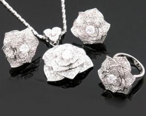 Luxury Rosa Set Cercei Borealy Colier Si Inel [6]