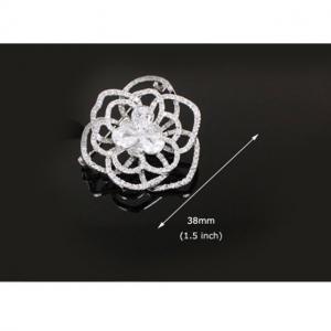 Set Borealy Simulated Sapphire Colier, Cercei, Brosa si Inel Camellia Luxury [9]