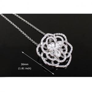 Set Borealy Simulated Sapphire Colier, Cercei, Brosa si Inel Camellia Luxury [8]