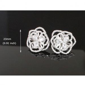 Set Borealy Simulated Sapphire Colier, Cercei, Brosa si Inel Camellia Luxury [10]