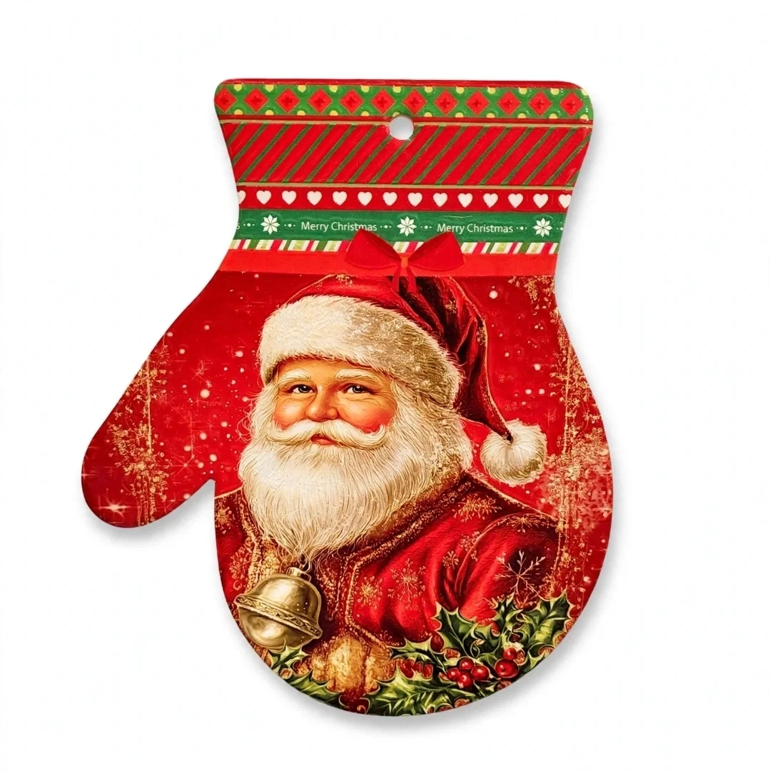 Cadouri pentru Mamă - Surprize Speciale pentru Momente Importante - Suport ceramic pentru vase fierbinți, mănușă 22 cm, Moș Crăciun