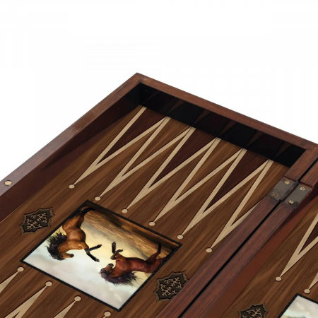 Joc de Table Backgammon Horses Brown [1]
