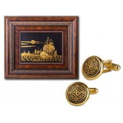 Set Tablou Gold 6th Of September by Credan si Butoni Gold Round by Credan [0]