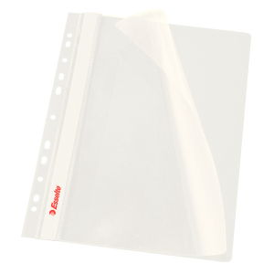 Dosare, folii protectie si mape - Dosar plastic cu sina si 11perforatii Esselte 10buc alb