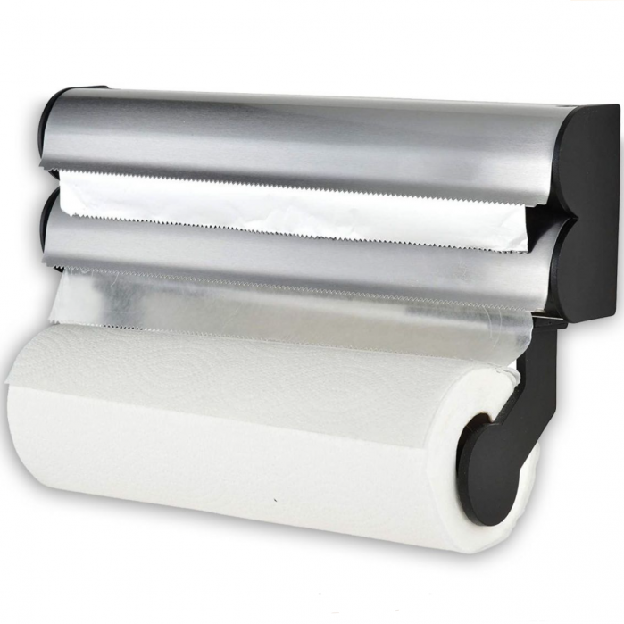Dispenser dublu din aluminiu de perete pentru prosop hartie si folie aluminiu [2]