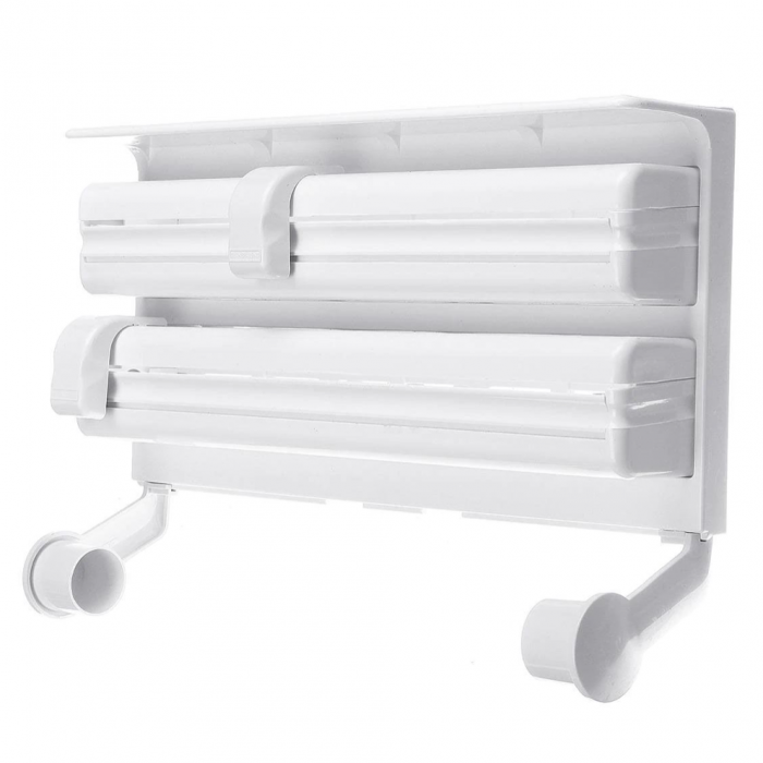 Suport perete cu 3 dispensere folii alimentare si hartie, Confortime, plastic, 37,5 x 7 x 25 cm [1]