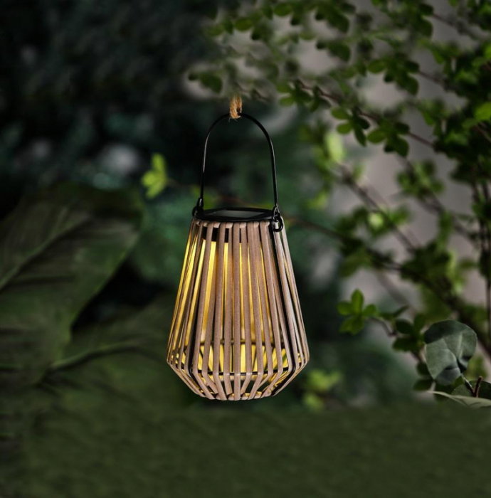 Lampa solara de gradina din ratan, lumina calda, 12x12x14 cm, Strend Pro [2]