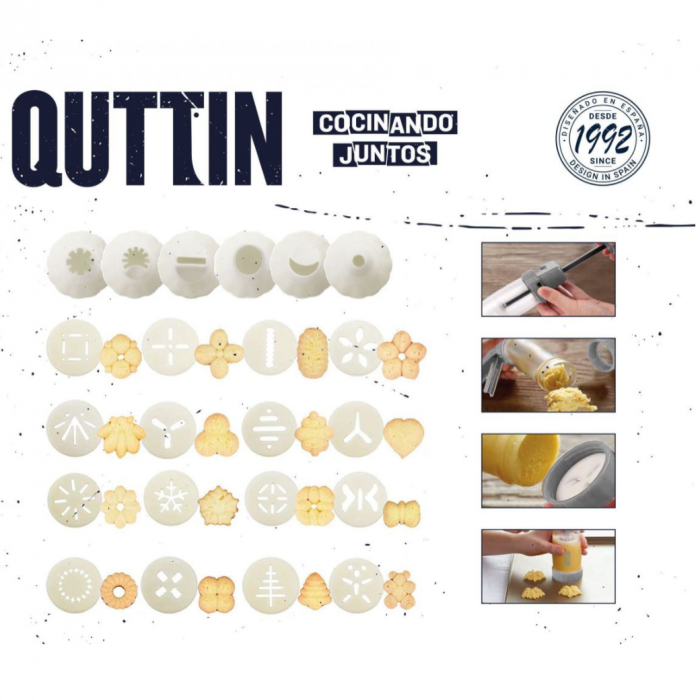 Aparat pentru facut si ornat fursecuri si biscuiti 22 de accesorii din polipropilena, Quttin [4]
