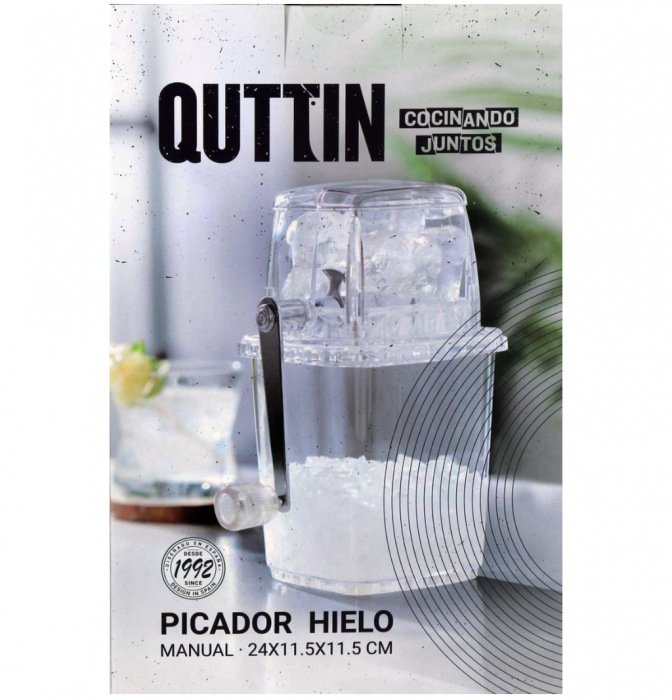 Aparat portabil de maruntit, gheata manual, otel inoxidabil si plastic, Quttin [3]