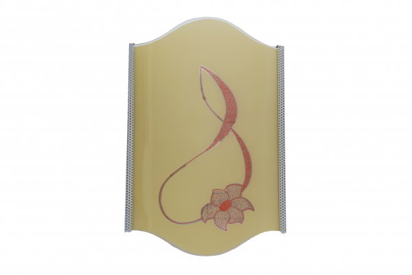 Aplica Tina , 1 x E27, sticla galbena cu model floral [1]