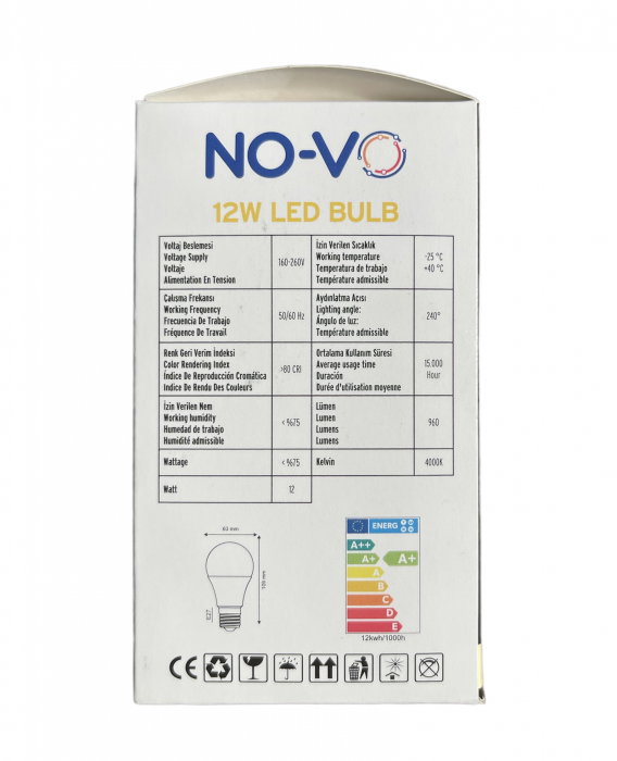 Bec LED, 12W, 960lm, E27, 4000K, 230V [3]