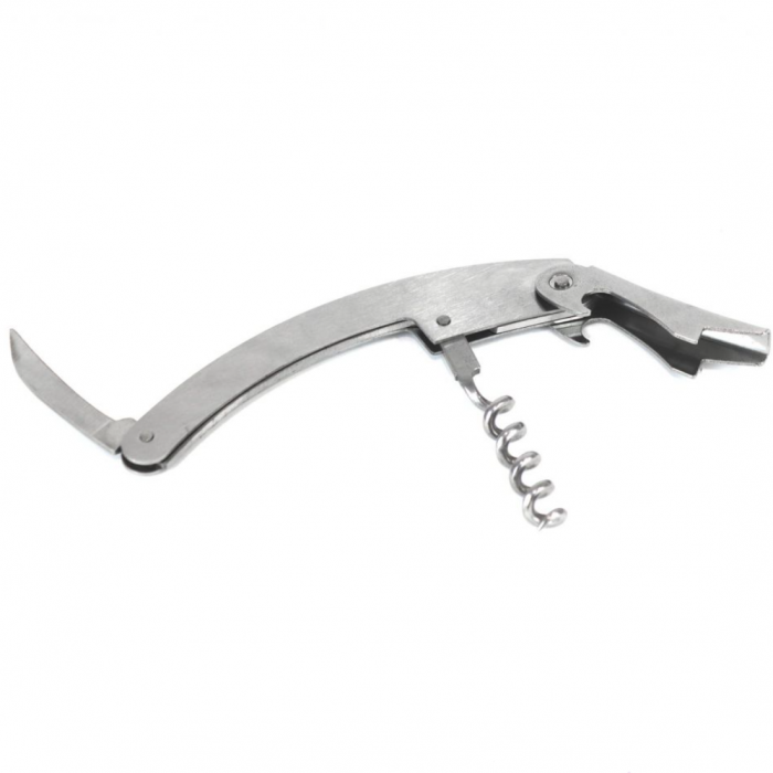 Briceag cu 3 functii, cutit, desfacator de sticle si tirbuson, Wooow, metal, 11x2.2cm [1]