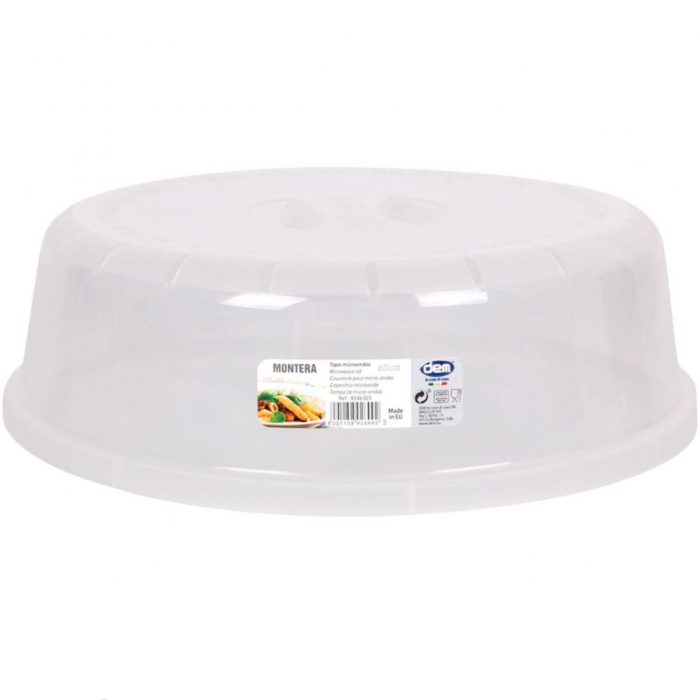 Capac pentru cuptorul cu microunde,plastic propilenic, 24 cm diametru, 7 cm inaltime, Transparent, Dem [1]