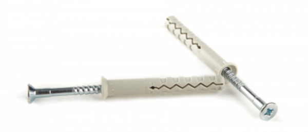 Set 100 de bucati dibluri cu surub 6 x 80 mm, Nylon, gri [1]