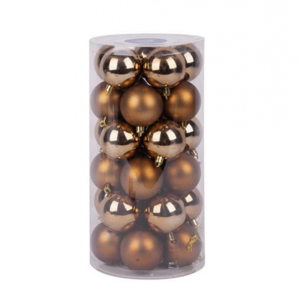 Set 30 de globuri, magic home ,culoare maro bronz, diametru 6 cm [1]