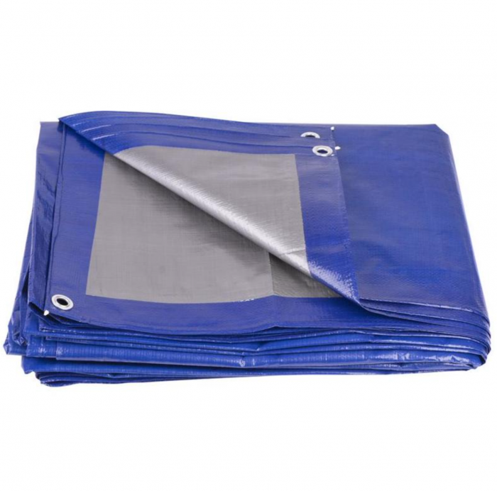 Prelata impermeabila Profi 140g/m², 3x4 m, inele de prindere, albastra [1]