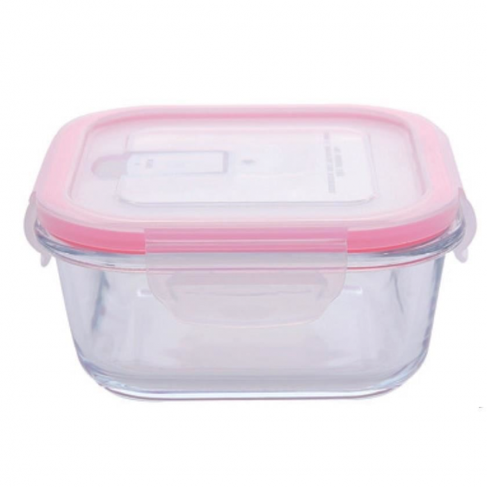 Caserola cu capac etans Strend Pro MagicHome BSG1, 1100 ml, 18x18x7 cm, sticla borosilicata, patrata [2]