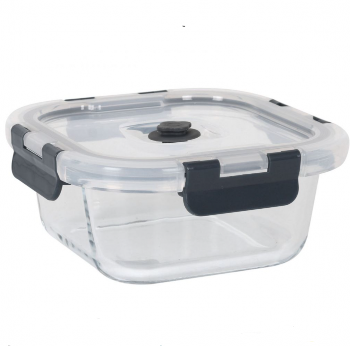 Caserola cu capac etans, capacitate 550 ml, 14.5x14.5x6.5 cm, Quttin [1]