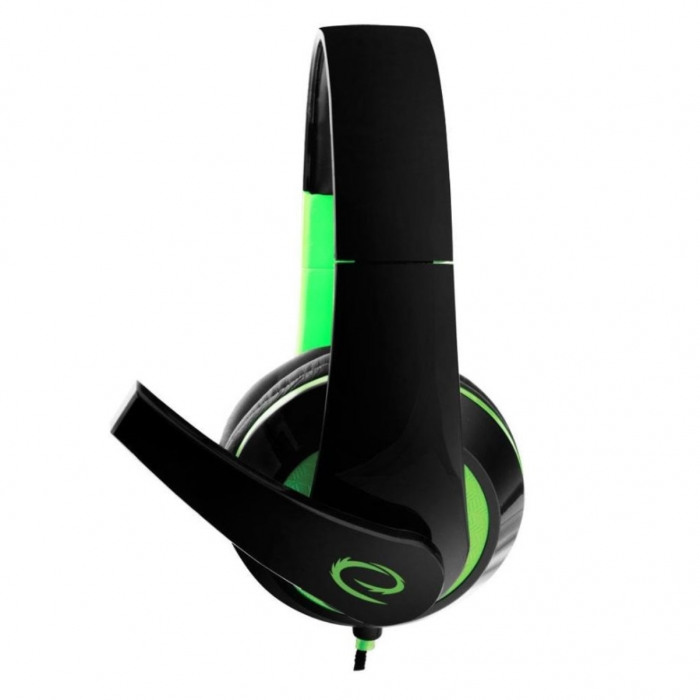 Casti audio de gaming Esperanza Condor XY909 , Microfon incorporat, Tehnologie cu fir , Sunet stereo, Semnal zgomot 105 db , Supraariculare, Cablu de 2 m , Negru/Verde [2]