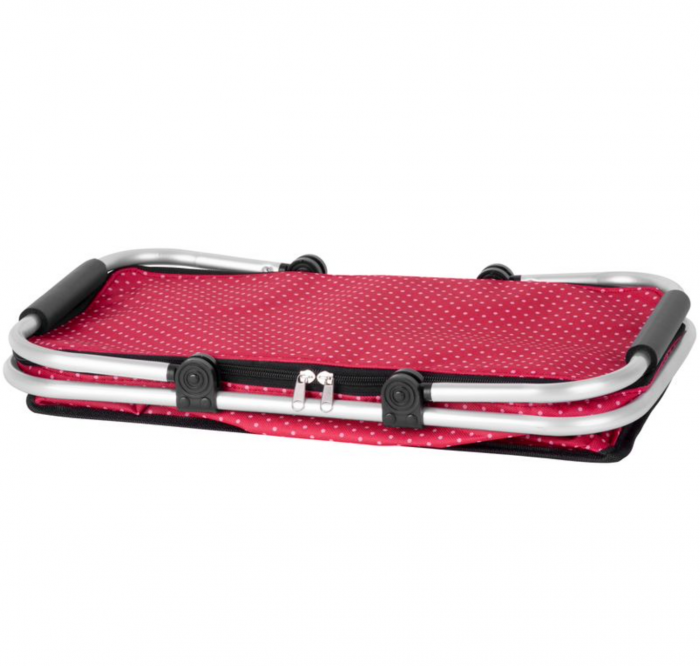 Cos pentru cumparaturi, model buline, rosu, max 5 kg, 47x28x25 cm, Jela [4]