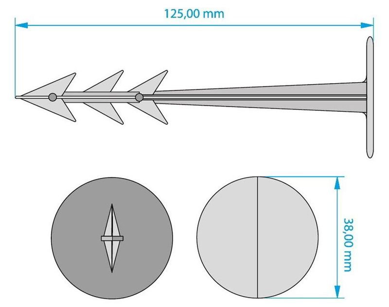 Cui plastic, fixare folii, tip harpon, set 50 buc, 25x100 mm [3]