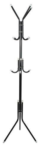 Cuier pentru hol, Ruhhy, tip pom, 3 nivele, 12 agatatori, metal, negru, 175cm, negru [3]