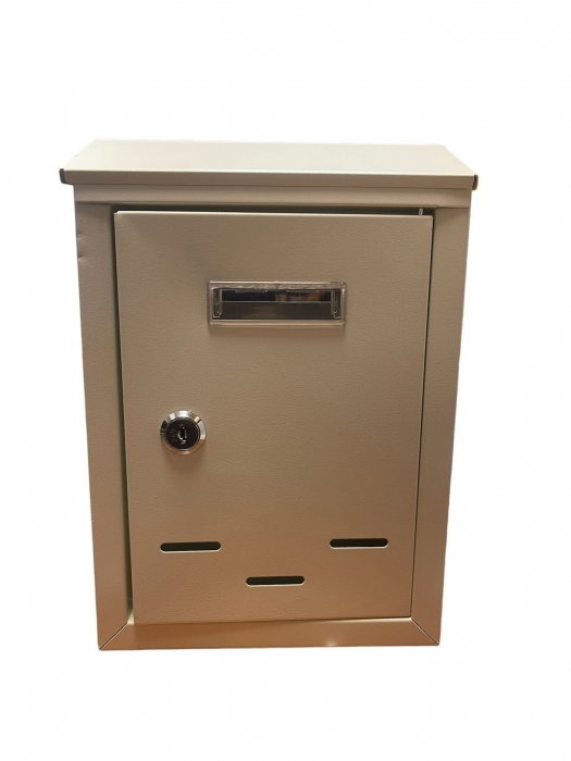 Cutie postala din otel galvanizat cu deschidere frontala, crem, 18x6x26cm [1]