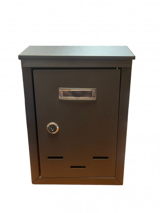 Cutie postala din otel galvanizat cu deschidere frontala, negru, 18x6x26cm [1]