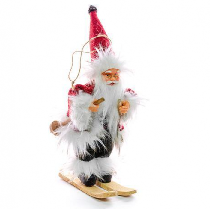 Decoratiune mos craciun pe schiuri, 18 cm, magic home [1]