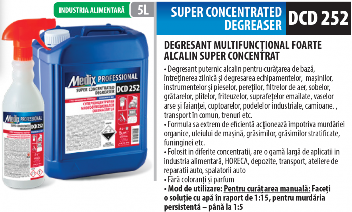 Degresant super concentrat, foarte alcalin, pentru utilizare profesională, 5 litrii, Medix Professional [3]