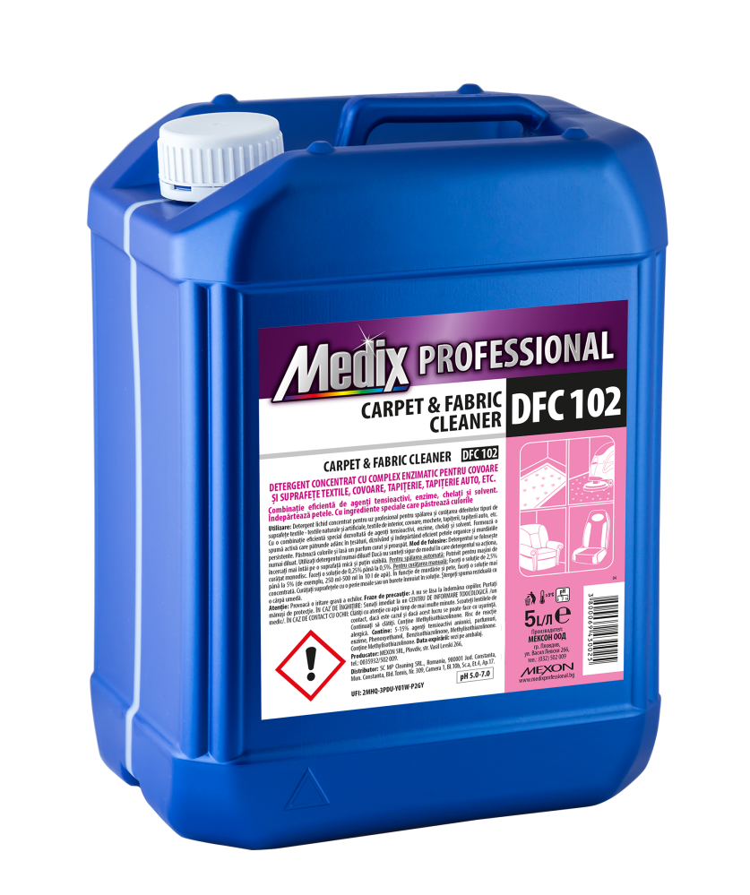 Detergent pentru covoare, mochete, tapițerii de uz casnic și auto, 5 litrii, Medix Professional [1]