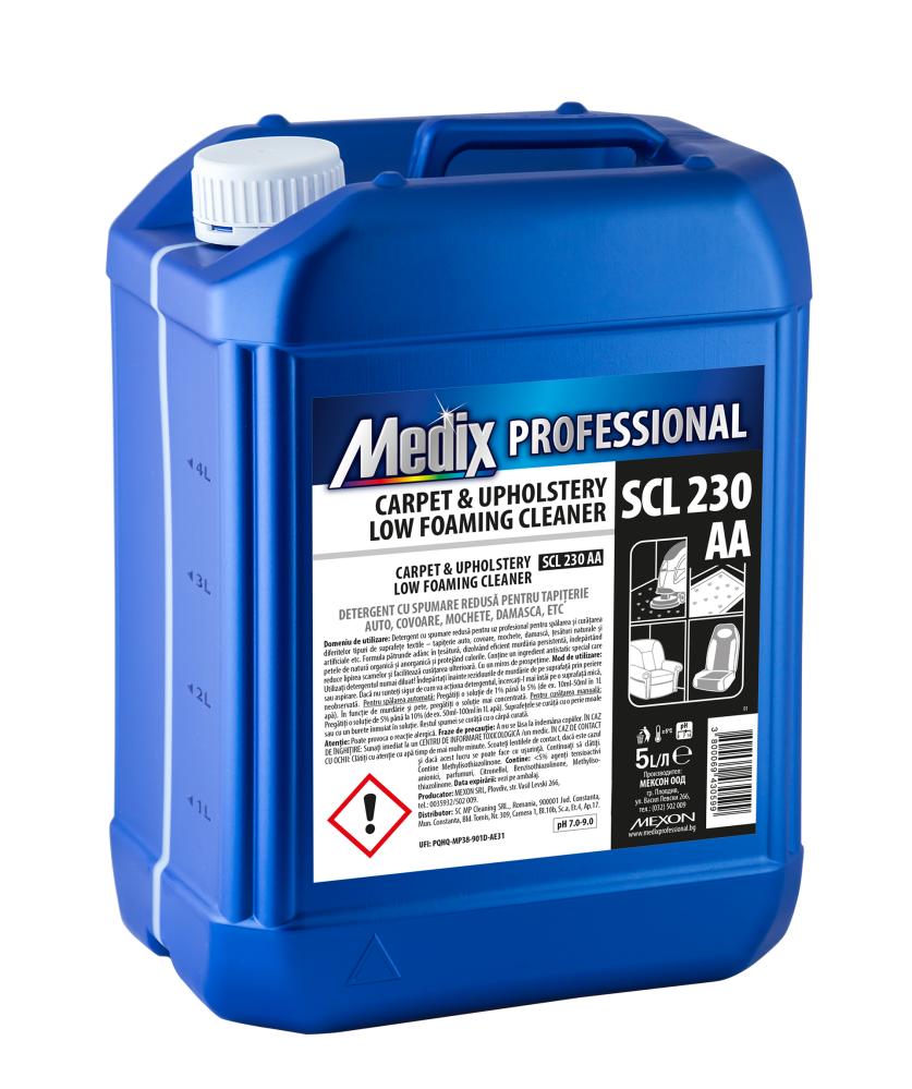 Detergent cu spumare redusă pentru tapițerie auto, covoare, țesături, 5 litrii, Medix Professional [1]