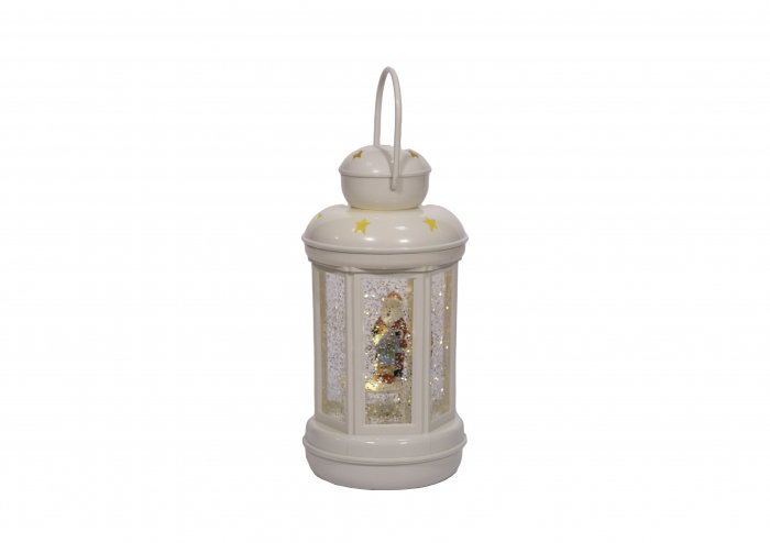 Felinar led cu Mos Craciun, decorativ, de Craciun, alb, 3xAAA, plastic, 10x10x25 cm, MagicHome [4]