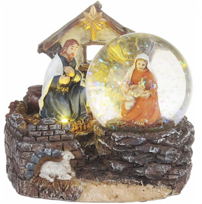 Figurina luminoasa cu tema craciun la Betleem, led, lumina calda, 2xAAA, 11x9.50x10 cm, MagicHome [1]