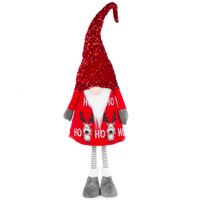 Figurina MagicHome de Crăciun, Gnom, textil, roșu, 32x22x130 cm [1]