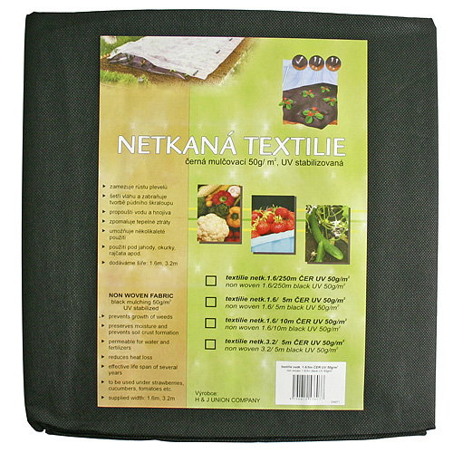 Folie antiburuieni, textila, neagra, 1.6x10 m, 50 g/m2 [1]