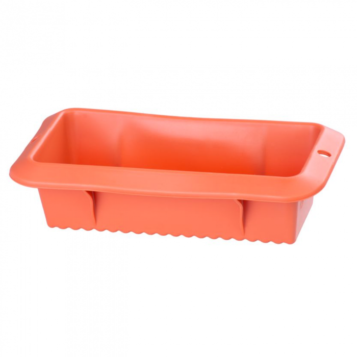 Forma de copt din silicon pentru paine/cozonac, portocaliu, 24x12.5x6 cm, MagicHome [1]