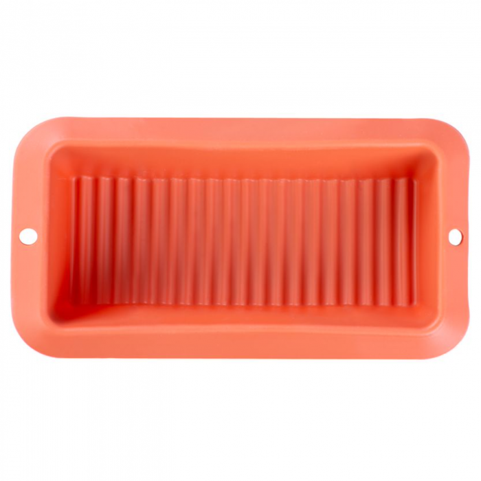 Forma de copt din silicon pentru paine/cozonac, portocaliu, 24x12.5x6 cm, MagicHome [2]