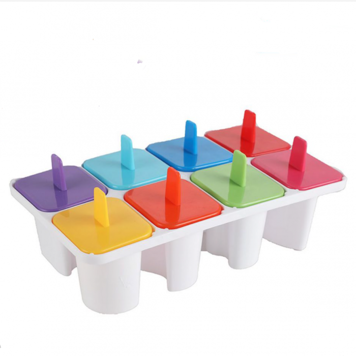 Forma pentru 8 inghetate pe bat, Privilege, alb/multicolor, 18.5x10.5x7 cm [1]