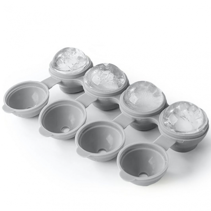 Forma silicon pentru 4 cuburi gheata in forma de sfera, silicon uz alimentar, 22 x 7 x 5cm, Quttin [1]