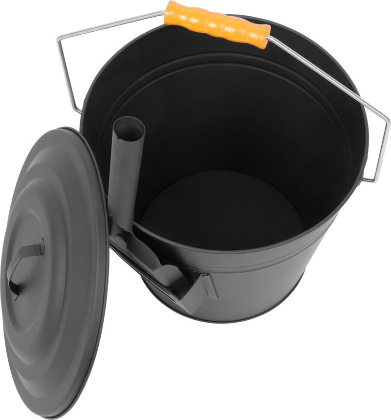 Găleată pentru cenușă cu lopățică Strend Pro, 12 L, metal, 30 × 25 cm, gri, Strend Pro [3]