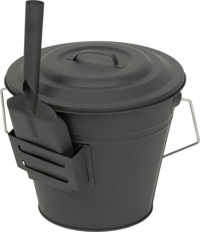Găleată pentru cenușă cu lopățică Strend Pro, 12 L, metal, 30 × 25 cm, gri, Strend Pro [2]